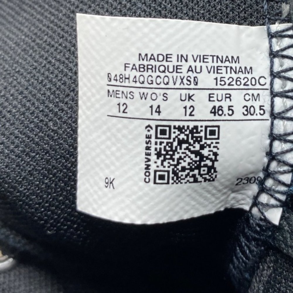 Converse Chuck Taylor Sneakers Hi Casual Black Shoes For Men Custom 152620C-BKW - Picture 3 of 12